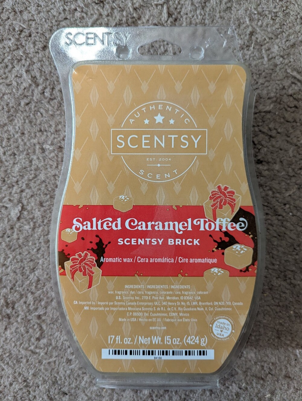 Scentsy Salted Caramel Toffee Brick